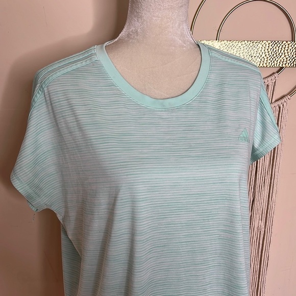 adidas • essentials climalite 3 stripe activewear tee - Picture 4 of 10